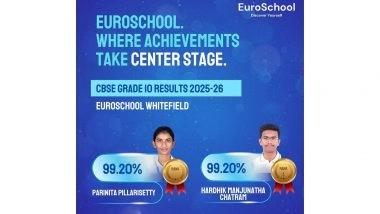 Business News | EuroSchool Students Discover Their Potential with 100% CBSE Grade 10 Success; Toppers Achieve 99.20% Excellence