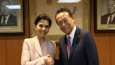 World News | India, Japan Discuss Strengthening Ties During Meeting Between Ambassador Mallick, LDP VP Aso