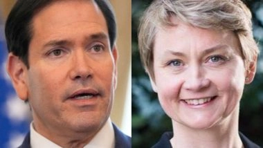 World News | Marco Rubio, UK Foreign Secretary Discuss Iran Ceasefire and Security in Strait of Hormuz; Stress Need to Restore Free Navigation