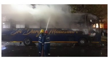 India News | Hyderabad: Private Travel Bus Catches Fire; No Casualties Reported