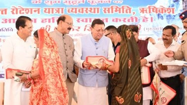 India News | Uttarakhand CM Dhami Attends Char Dham Yatra 2026 Inauguration, Flags off Pilgrim Buses in Rishikesh