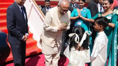 World News | Vice President CP Radhakrishnan Arrives in Sri Lanka on First Foreign Visit Since Assuming Office