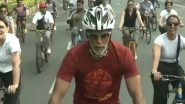 Entertainment News | Milind Soman Joins 'Fit India Sundays on Cycle' at Major Dhyan Chand National Stadium