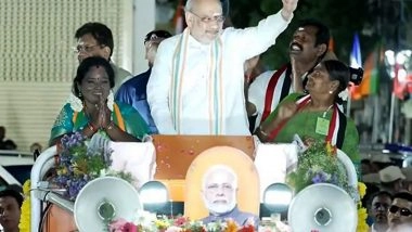 India News | 'Mylapore Turned Saffron Today': Amit Shah Holds Roadshow in Chennai, Offers Prayers at Kapaleeswarar Temple
