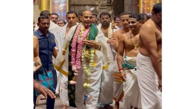 India News | Tamil Nadu: Rajnath Singh Offers Prayers at Sri Subramanya Swami Temple in Tiruchendur