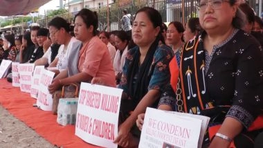 India News | Manipur: Sit-in Protest Held at Khuman Lampak to Condemn Killings of Civilians on Ukhrul Road