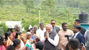 World News | Vice President CP Radhakrishnan Visits Nuwara Eliya to Meet Beneficiaries of Indian Housing Project