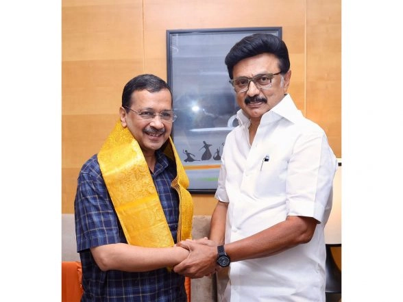 India News | Arvind Kejriwal Meets MK Stalin, Praises Tamil Nadu's Governance Model