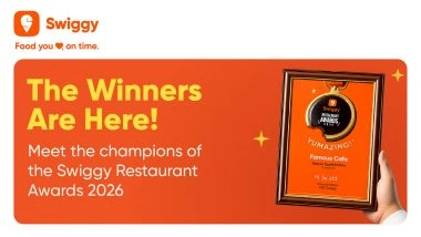 Business News | Swiggy Restaurant Awards 2026 Witness Record-Breaking Participation: Winners Announced Across 160+ Cities