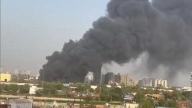 India News | Massive Fire Breaks out at Packaging Company in Gurugram's Sector 74; Dousing Ops Underway