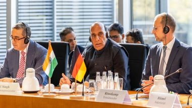 World News | Defence Minister Rajnath Singh Calls for Enhanced India-Germany Defence Industrial Partnerships in Berlin
