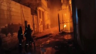 India News | Kanpur: Fire Breaks out at Leather Factory in Kanpur's Wajidpur; Situation Under Control
