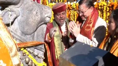 India News | Kedarnath Dham Doors Open; Uttarakhand CM Pushkar Singh Dhami and His Wife Offer Prayers for Prosperity of State