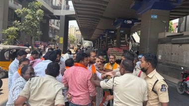 India News | Hyderabad: BJP Workers Protest Mallikarjun Kharge's Remarks, Demand Apology; Scuffle with Police