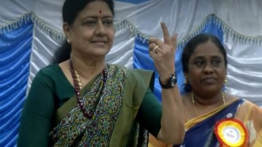India News | AIPTMMK Gen Secy VK Sasikala Casts Her Vote in Chennai During Tamil Nadu Assembly Polls