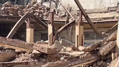 India News | Uttar Pradesh: Roof and Wall of Bank Building Collapse in Agra; None Hurt