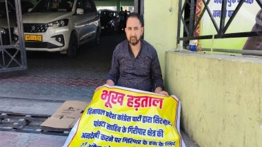 India News | Congress Leader Sits on Hunger Strike Outside Shimla Party Office, Alleges Neglect of Giripar Region