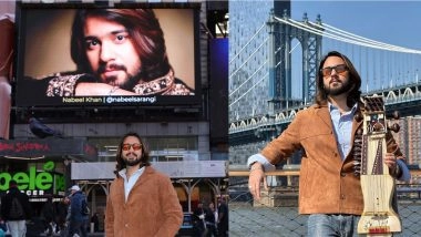 Business News | Nabeel Khan Becomes the First Sarangi Maestro Featured on Times Square Billboard in New York City