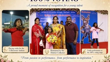 Business News | 8-Year-Old Musical Prodigy Victoria Isaac Joins Forces with Chengalpattu District Collectorate for 100% Voter Turnout Campaign
