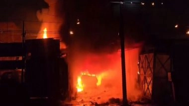 India News | Uttar Pradesh: Massive Fire Broke out at Garage in Kanpur's Eidgah Chowk