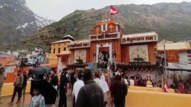 India News | Relief from Heat as Rain, Light Snowfall Lashes Badrinath Dham; Pilgrims Cheer 'divine' Weather Change