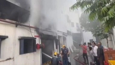 India News | Gujarat: Blaze Erupts at Plastic Pellet Factory in Ahemdabad's Bapunagar