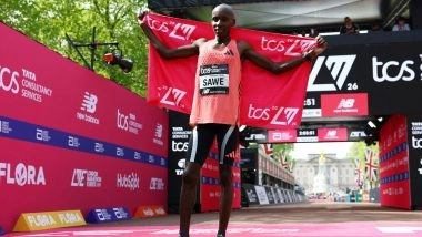Sports News | Kenya's Sabastian Sawe Sets New World Marathon Record, Becomes First to Run Under 2 Hours