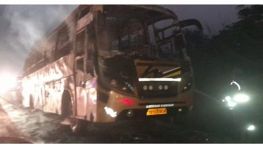 India News | Telangana: Private Bus Catches Fire in Medak, No Casualties Reported
