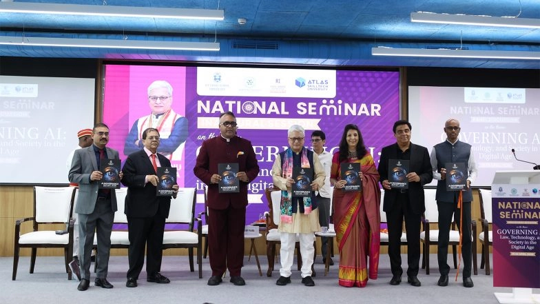Business News | Maharashtra Governor Releases JGU's AI Governance Report at National Seminar on AI, Law and Society