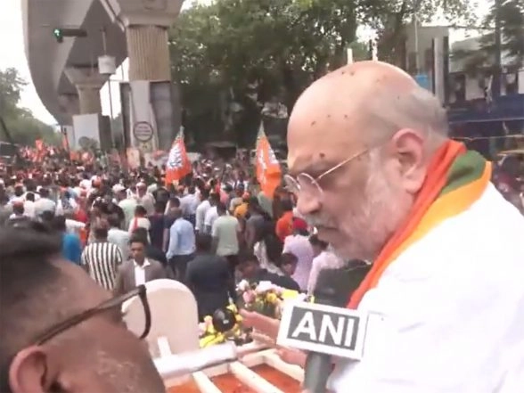 India News | Amit Shah Holds Massive Roadshow in Behala Paschim in Final Push for Bengal