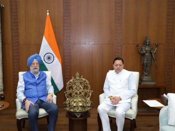 India News | Uttarakhand CM Dhami Meets Petroleum Minister Hardeep Puri in New Delhi