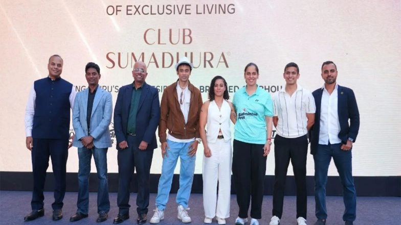 Business News | Bengaluru's First Residential Branded Clubhouse Goes Live at Folium by Sumadhura; Unveiled by Sports Legends Saina Nehwal, Saurav Ghosal and Puja Tomar
