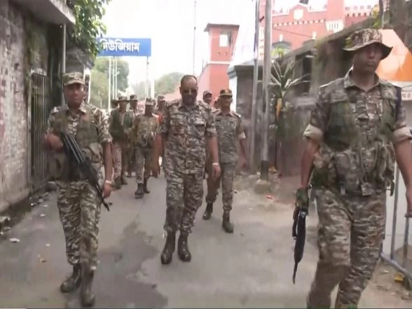 India News | CRPF Carries out Route March in Bhabanipur Ahead of Second Phase  Bengal Elections