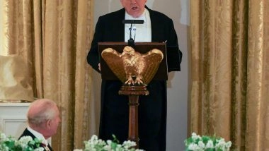 जागतिक बातम्या | व्हाईट हाऊसच्या स्टेट डिनर दरम्यान किंग चार्ल्स तिसरा इराणच्या आण्विक महत्त्वाकांक्षेविरूद्ध अमेरिकेच्या भूमिकेशी संरेखित असल्याचा ट्रम्पचा दावा