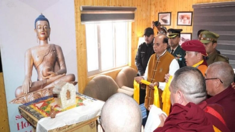 India News | Sacred Relics of Lord Buddha Arrive in Leh for Public Exposition, LG Vinai Kumar Saxena Calls It Historic Occasion