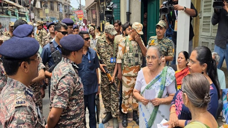 India News | Bengal Phase 2: CRPF DG Reviews Security at Chetla Bhabanipur Polling Booth