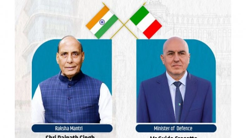 World News | Defence Minister Rajnath Singh to Hold Bilateral Talks with Italian Counterpart Guido Crosetto Today