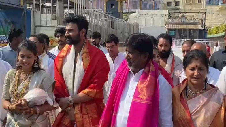 Entertainment News | Newlyweds Bellamkonda Sai Sreenivas, Kavya Reddy Offer Prayers at Tirumala Temple