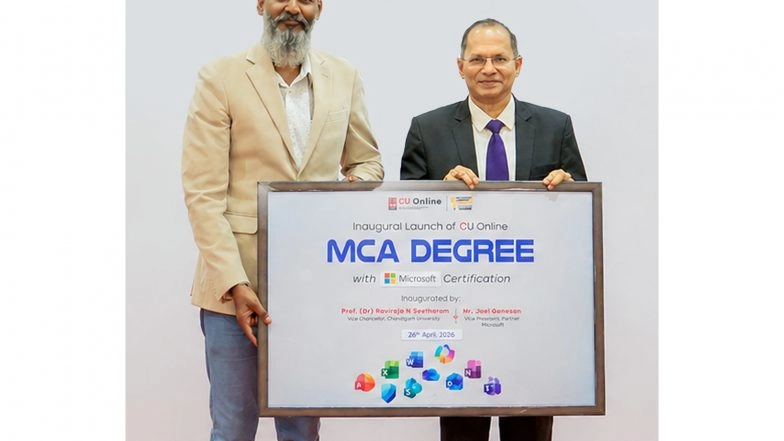 Business News | Chandigarh University MCA Online Students to Undergo Microsoft Certifications for Better Employability & Industry Readiness