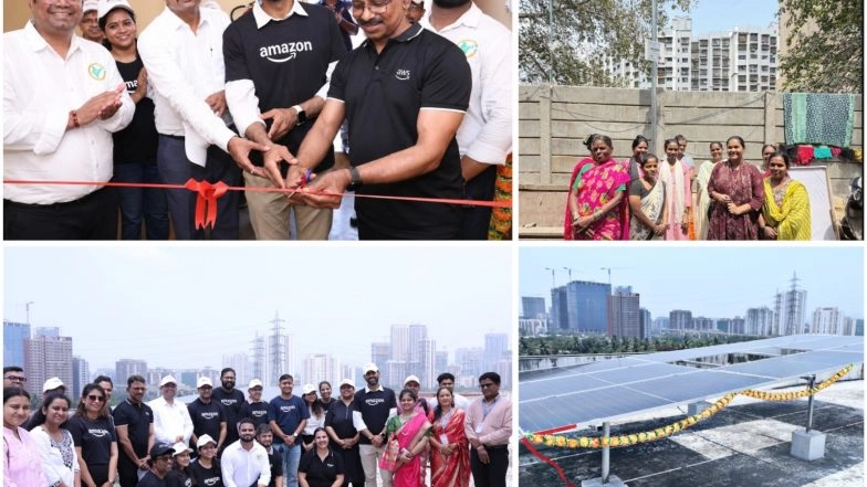 Business News | Amazon Launches Solar-Powered CSR Initiative to Electrify BMC Schools and Improve Community Safety in Mumbai