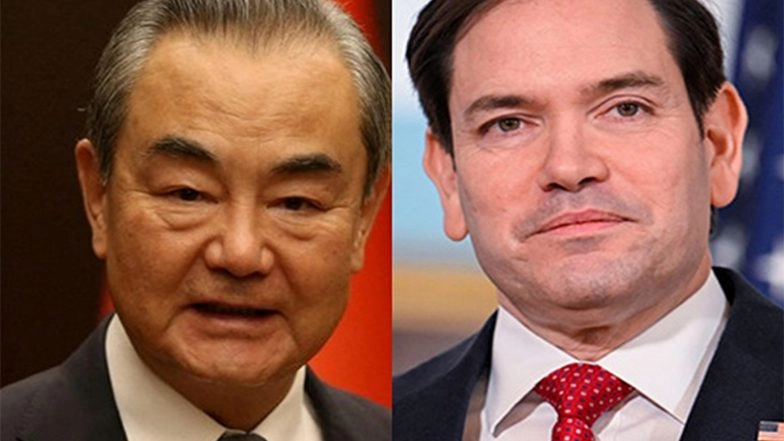 World News | Chinese FM Wang Yi, US State Secy Rubio Discuss Trump's China Visit, Stress on Global Stability