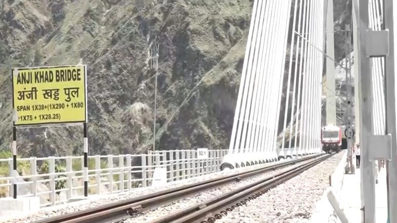 India News | Ashwini Vaishnaw Inspects Anji Khad Bridge, Says Jammu Tawi-Srinagar Vande Bharat Express to Unlock Seamless Connectivity