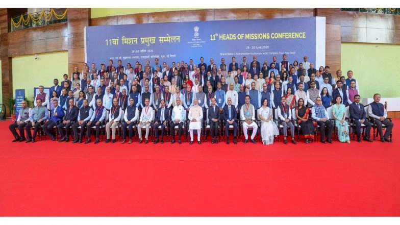 World News | PM Modi Attends 11th Heads of Missions Conference, Emphasises India's Global Engagement, Strategic Partnerships