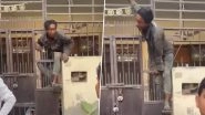 Ghaziabad: Thief Stuck in Sharp Iron Grille While Attempting Break-In in Uttar Pradesh, Locals Nab Him (Watch Video)