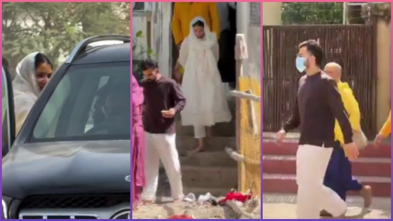 Virat Kohli, Anushka Sharma Visit Radha Vatika Ashram to Attend Premanand Ji Maharaj&rsquo;s Satsang (Watch Videos)