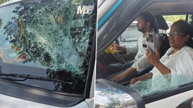 Mitali Bag Injured in Hooghly: TMC MP&rsquo;s Vehicle Vandalised During Election Rally in West Bengal&rsquo;s Goghat; Party Blames BJP As Violence Erupts (See Pics and Video)