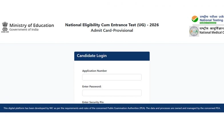 NTA Releases NEET UG 2026 Admit Card at neet.nta.nic.in: Check Direct Link and Step-by-Step Guide To Download Hall Ticket