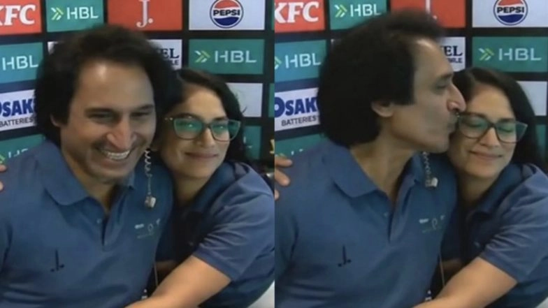 Ramiz Raja Kisses and Hugs Female Commentator Lisa Sthalekar During PSL 2026 Eliminator 1