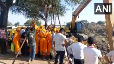 Ujjain: 3-Year-Old Bhagirath Dewasi Dies After Falling into Borehole in Jhalariya Village, 22-Hour Rescue Ends in Tragedy (Watch Video)