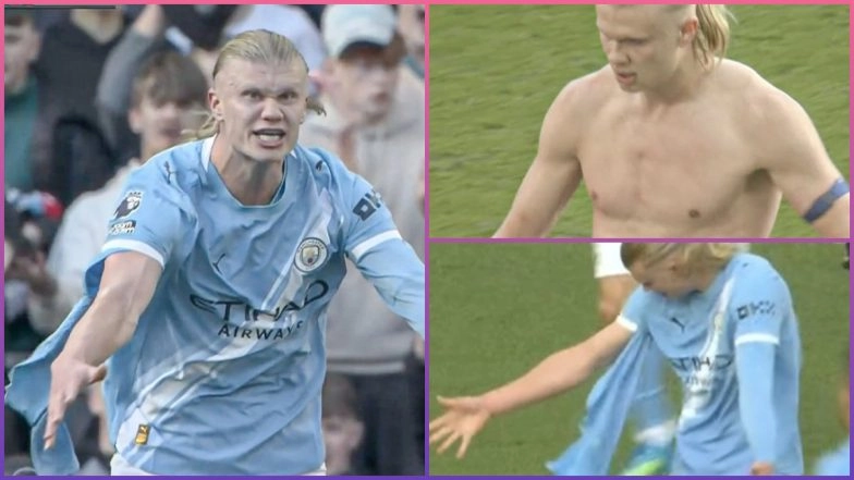 Erling Haaland Shirt Ripped: Striker's Sleeve Torn During Clash with Gabriel Magalhaes in Manchester City vs Arsenal